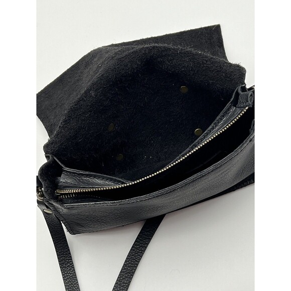 Stitch and Tickle Mini Messenger Crossbody Bag Leather Zip Concert Festival Blac - Picture 9 of 13